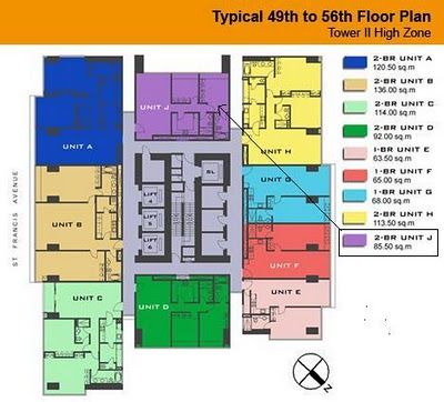 2 Bed Room CONDO next to SHANGRI LA HOTEL - ORTIGAS FOR RENT - 50,000 PM